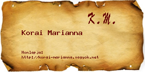Korai Marianna névjegykártya